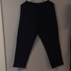 Crop raw silk pants